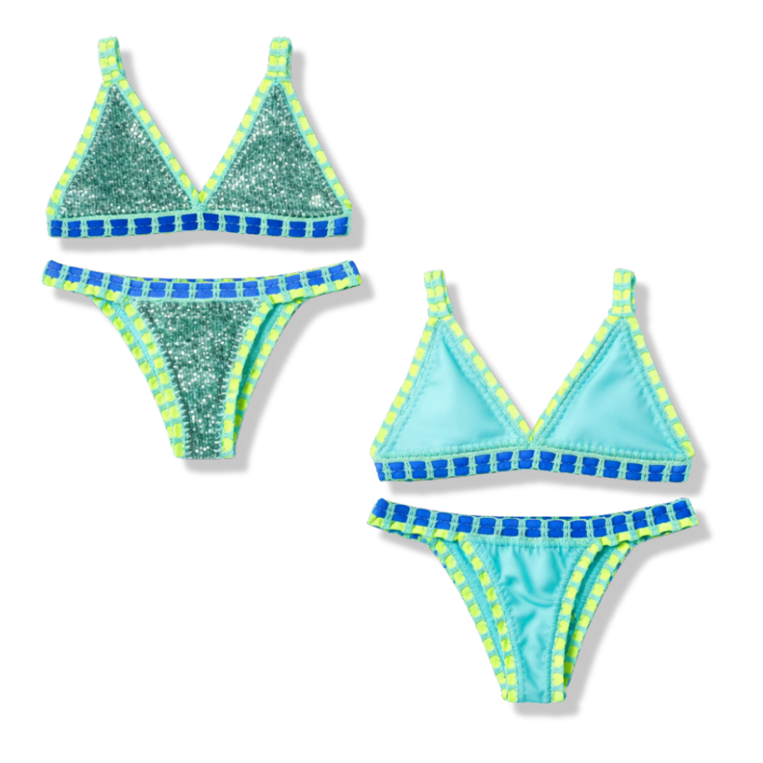 Campo alegre (lentejuelas) + Cian green